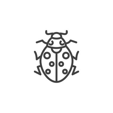 Uğur böceği çizgisi simgesi. Mobil konsept ve web tasarımı için doğrusal biçim işareti. Uğurböceği ana hatlı vektör simgesi. Sembol, logo çizimi. Vektör grafikleri