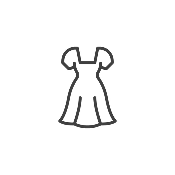 ドレスラインのアイコン モバイルコンセプトとウェブデザインのためのリニアスタイルのサイン 半袖ドレスアウトラインベクトルアイコン シンボル ロゴイラスト ベクトルグラフィックス — ストックベクタ