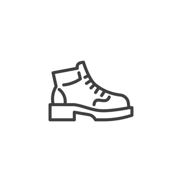 引导线图标 移动概念和网页设计的线性风格标志 靴子鞋轮廓矢量图标 标识插图 矢量图形 — 图库矢量图片