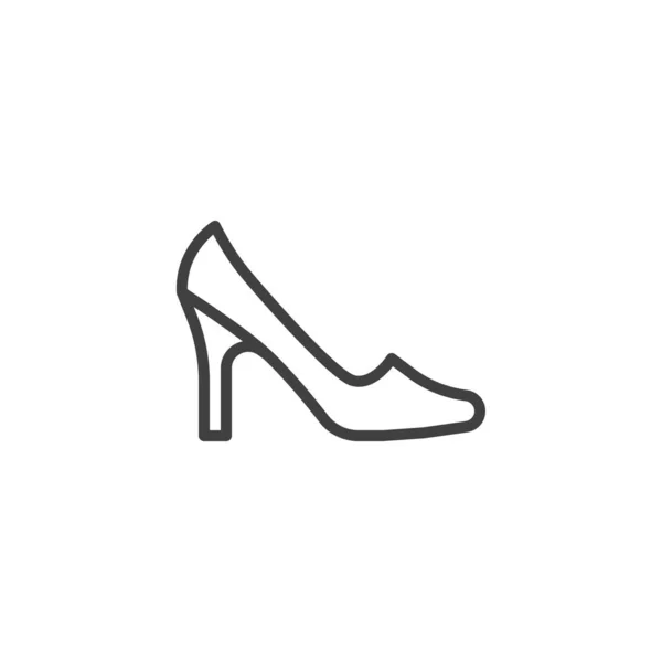 Icono Línea Zapatos Tacón Signo Estilo Lineal Para Concepto Móvil — Archivo Imágenes Vectoriales