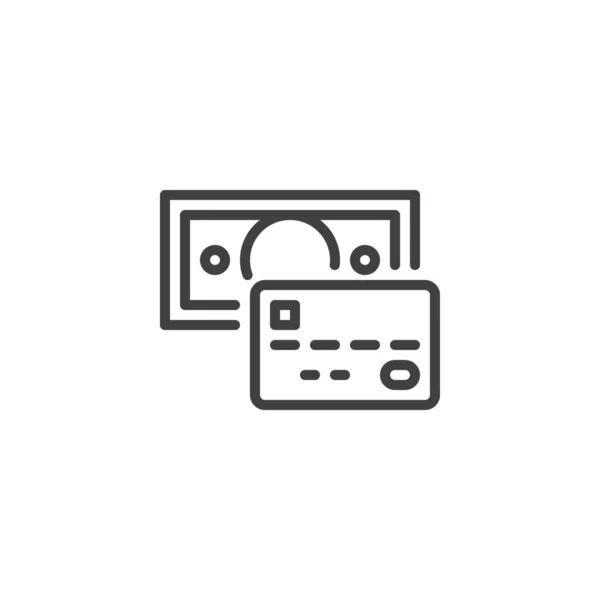 Ikon Baris Metode Pembayaran Tanda Gaya Linier Untuk Konsep Mobile - Stok Vektor