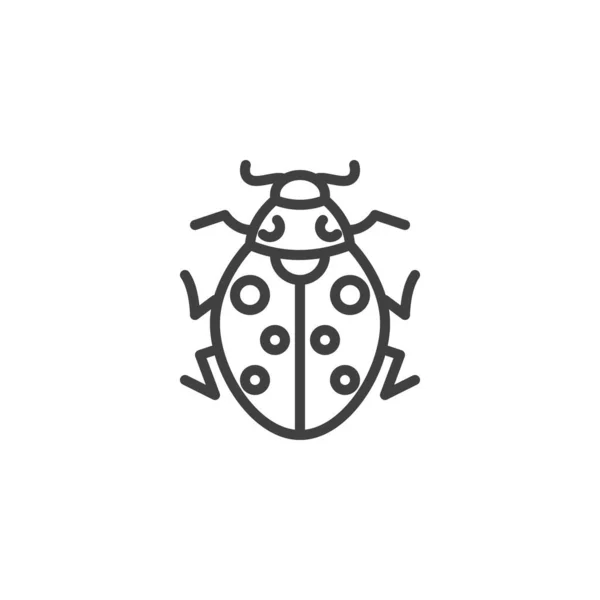 Піктограма Лінії Ladybug Знак Лінійного Стилю Мобільної Концепції Веб Дизайну — стоковий вектор