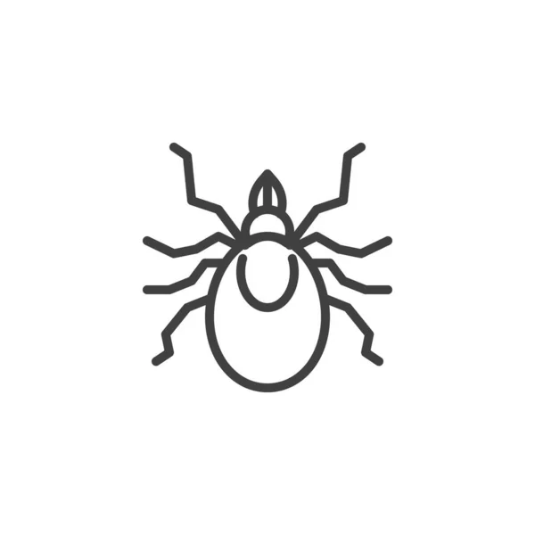 線のアイコンをダニまたはダニ モバイルコンセプトとウェブデザインのためのリニアスタイルのサイン 昆虫の輪郭ベクトルアイコンをダニ シンボル ロゴイラスト ベクトルグラフィックス — ストックベクタ