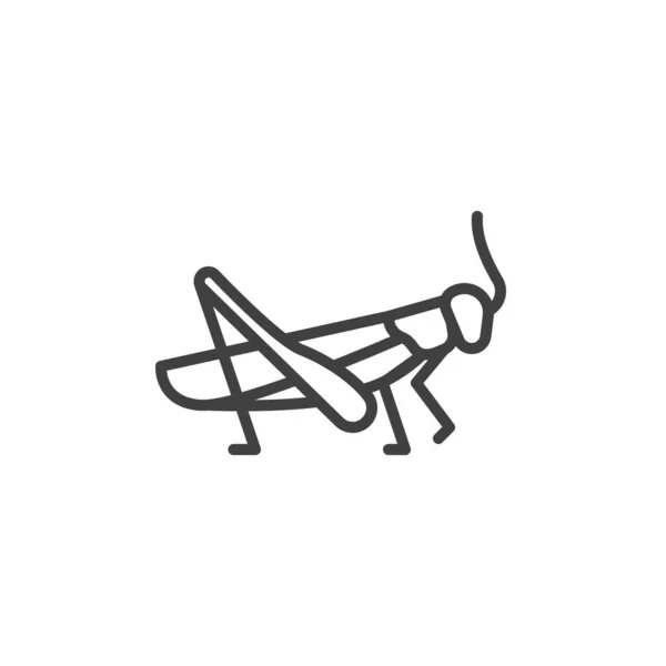 Heuschreckenzeilen Symbol Lineares Stilschild Für Mobiles Konzept Und Webdesign Heuschrecken — Stockvektor