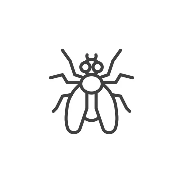 昆虫の線のアイコンを飛ぶ モバイルコンセプトとウェブデザインのためのリニアスタイルのサイン フライアウトラインベクトルアイコン シンボル ロゴイラスト ベクトルグラフィックス — ストックベクタ