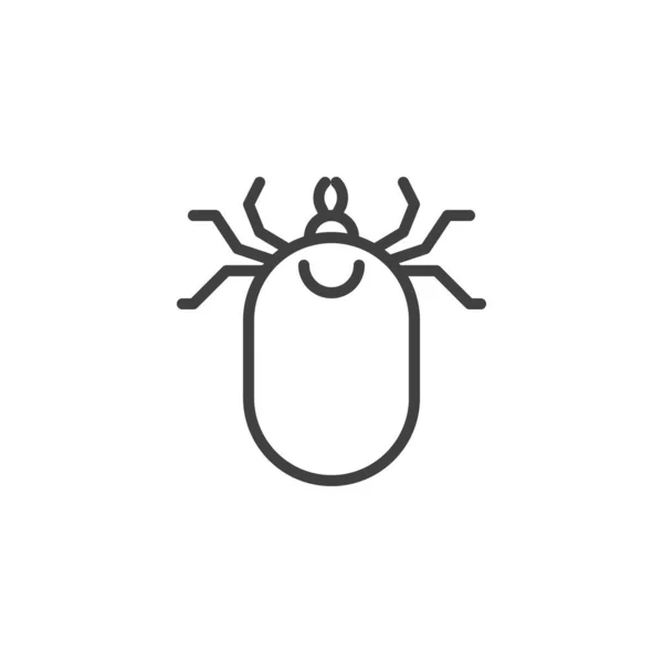 Tick Insect Line Icon Linear Style Sign Mobile Concept Web — Stock Vector