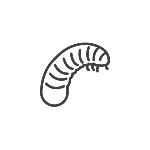 幼虫の虫線のアイコン モバイルコンセプトとウェブデザインのためのリニアスタイルのサイン Larvaアウトラインベクトルアイコン シンボル ロゴイラスト ベクトルグラフィックス — ストックベクタ