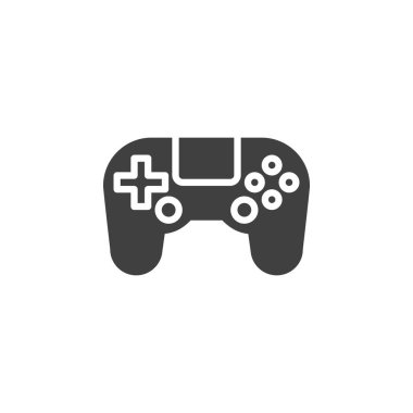 Oyun alanı joystick vektör simgesi. Mobil konsept ve web tasarımı için düz tabela. Oyun kontrol simgesi simgesi. Sembol, logo çizimi. Vektör grafikleri