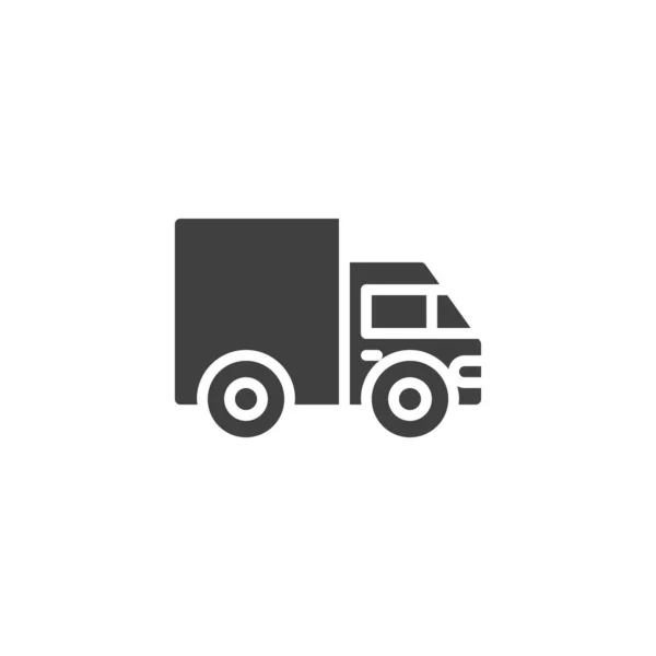 卡车传送器图标 填写了移动概念和网页设计的平面标志 卡车标志 卡车标志 标识插图 矢量图形 — 图库矢量图片