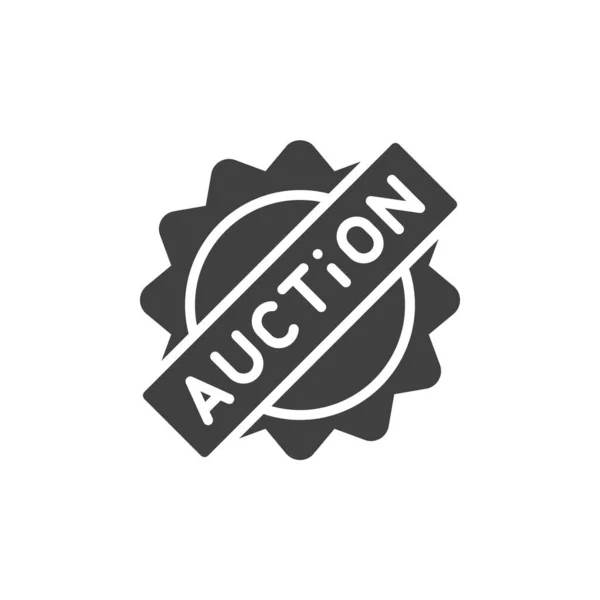 Ikona Vektoru Štítku Aukce Vyplněný Plochý Znak Pro Mobilní Koncept — Stockový vektor
