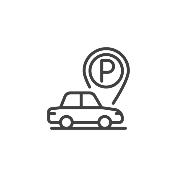 Ikonen För Parkeringszonerna Linjär Stil Tecken För Mobila Koncept Och — Stock vektor