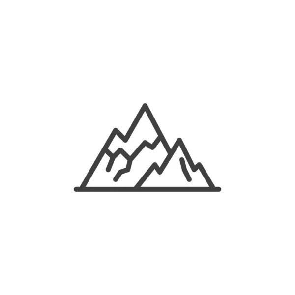 Icône Ligne Montagnes Signe Style Linéaire Pour Concept Mobile Web — Image vectorielle