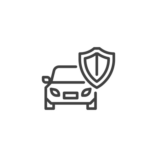 Ikona Ubezpieczenia Samochodu Liniowy Znak Stylu Dla Mobilnej Koncepcji Projektowania — Wektor stockowy