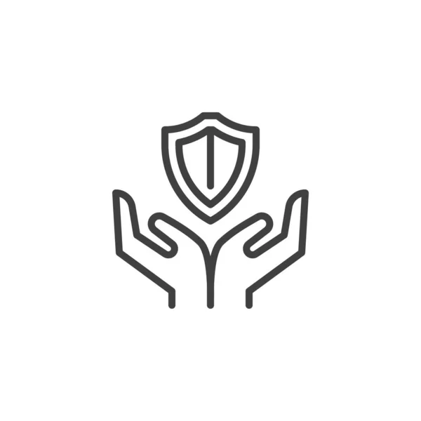 Ikona Usługi Ubezpieczeniowej Liniowy Znak Stylu Dla Mobilnej Koncepcji Projektowania — Wektor stockowy