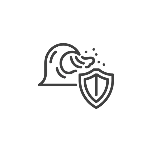 Ikona Ubezpieczenia Przeciwpowodziowego Liniowy Znak Stylu Dla Mobilnej Koncepcji Projektowania — Wektor stockowy