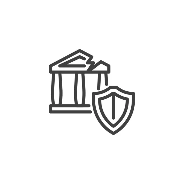 Ikona Zakładu Ubezpieczeń Upadłościowych Liniowy Znak Stylu Dla Mobilnej Koncepcji — Wektor stockowy