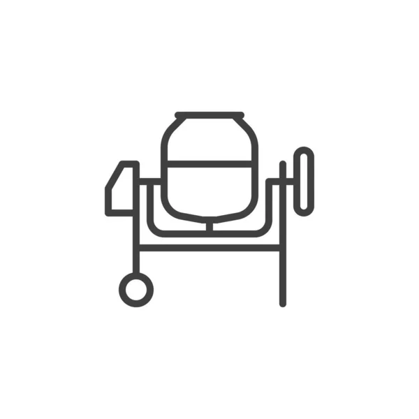 Портативный Бетономешалка Значок Линии Знак Стиля Мобильной Концепции Веб Дизайна — стоковый вектор