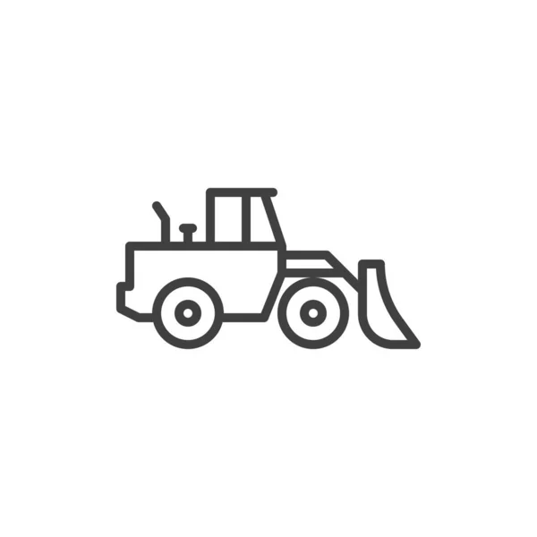 Wheel Loader Line Icon Linear Style Sign Mobile Concept Web — Stock Vector