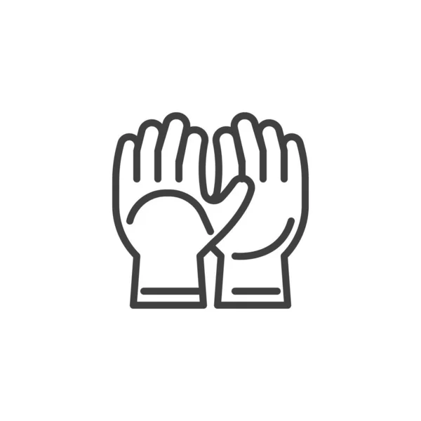 建設用手袋ラインアイコン モバイルコンセプトとウェブデザインのためのリニアスタイルのサイン 安全手袋アウトラインベクトルアイコン シンボル ロゴイラスト ベクトルグラフィックス — ストックベクタ