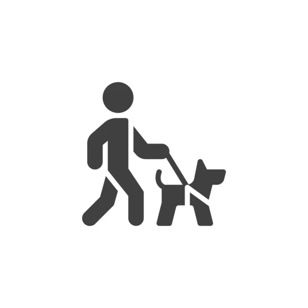 犬の散歩ベクトルアイコン モバイルコンセプトとウェブデザインのための完全なフラット記号 犬のグリフアイコンを持つ男 シンボル ロゴイラスト ベクトルグラフィックス — ストックベクタ