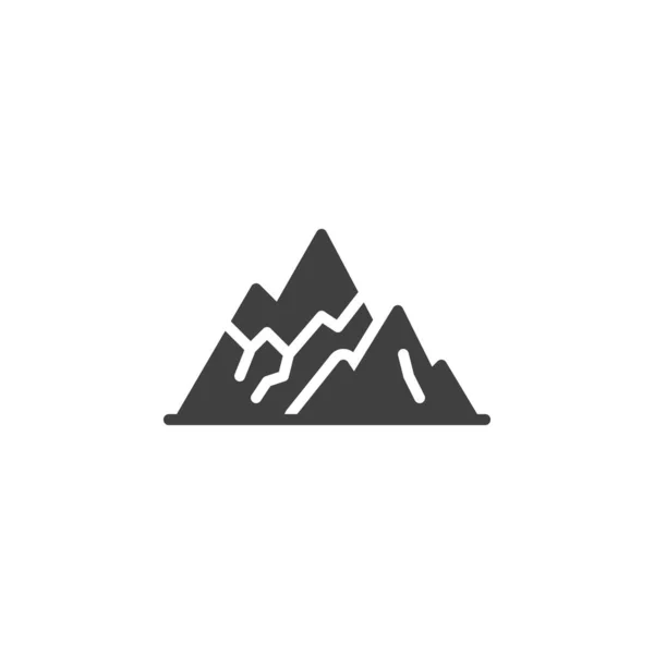 Icône Vectorielle Des Montagnes Panneau Plat Rempli Pour Concept Mobile — Image vectorielle