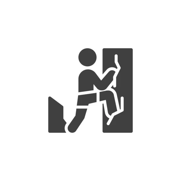 Значок Скалолазания Заполненный Плоский Знак Мобильной Концепции Веб Дизайна Человек — стоковый вектор