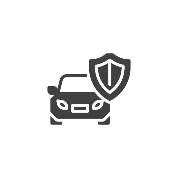 Icona Vettore Assicurazione Auto Segno Piatto Riempito Concetto Mobile Web — Vettoriale Stock