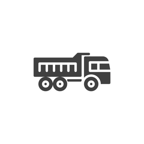 トラックのアイコンをダンプします モバイルコンセプトとウェブデザインのための完全なフラット記号 建設トラックのグリフアイコン シンボル ロゴイラスト ベクトルグラフィックス — ストックベクタ