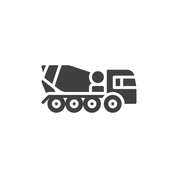 Concrete Mixer Truck Vector Icon Filled Flat Sign Mobile Concept — Stock Vector