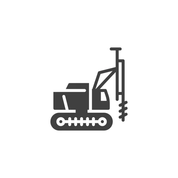 Pile Drilling Machine Vector Icon Filled Flat Sign Mobile Concept — Stock Vector