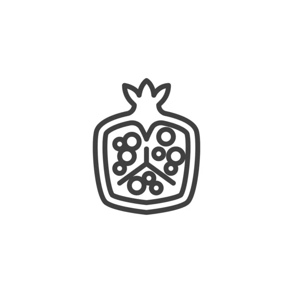Гранат Икона Фруктовой Линии Знак Стиля Мобильной Концепции Веб Дизайна — стоковый вектор