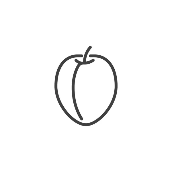 Pflaumenfruchtlinien Symbol Lineares Stilschild Für Mobiles Konzept Und Webdesign Pflaume — Stockvektor