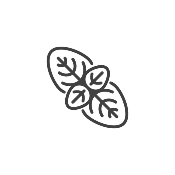 Oregano叶线图标 移动概念和网页设计的线性风格标志 奥雷加诺草本植物轮廓矢量图标 标识插图 矢量图形 — 图库矢量图片