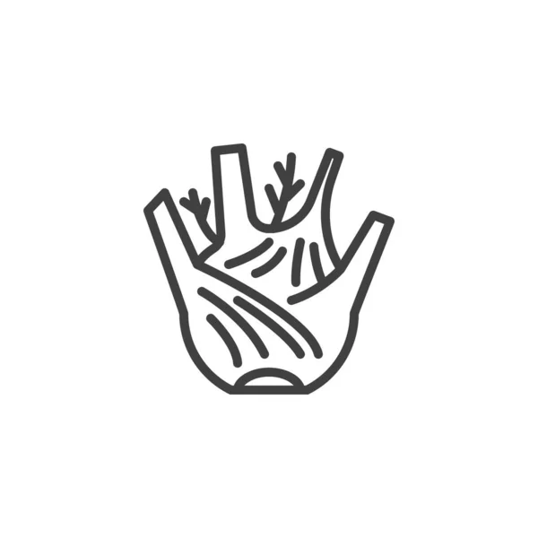 Fenchelzwiebellinie Symbol Lineares Stilschild Für Mobiles Konzept Und Webdesign Fenchelkraut — Stockvektor
