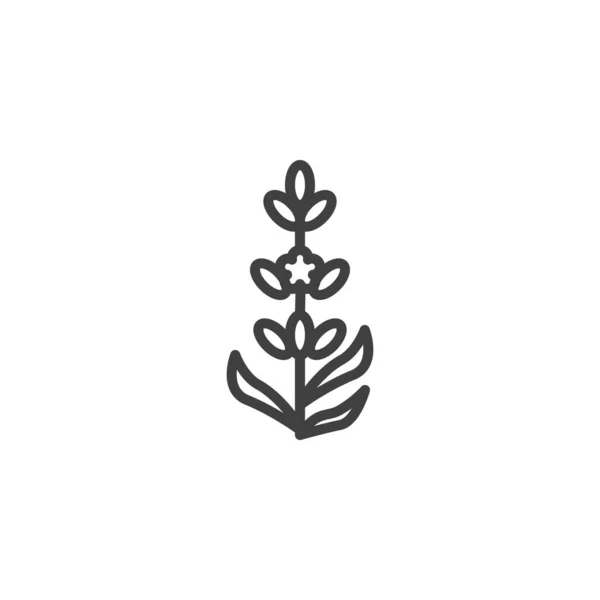 Ikona Linii Kwiatów Lawendy Liniowy Znak Stylu Dla Mobilnej Koncepcji — Wektor stockowy