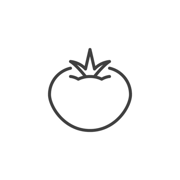 トマトの野菜のラインアイコン モバイルコンセプトとウェブデザインのためのリニアスタイルのサイン トマトアウトラインベクトルアイコン シンボル ロゴイラスト ベクトルグラフィックス — ストックベクタ