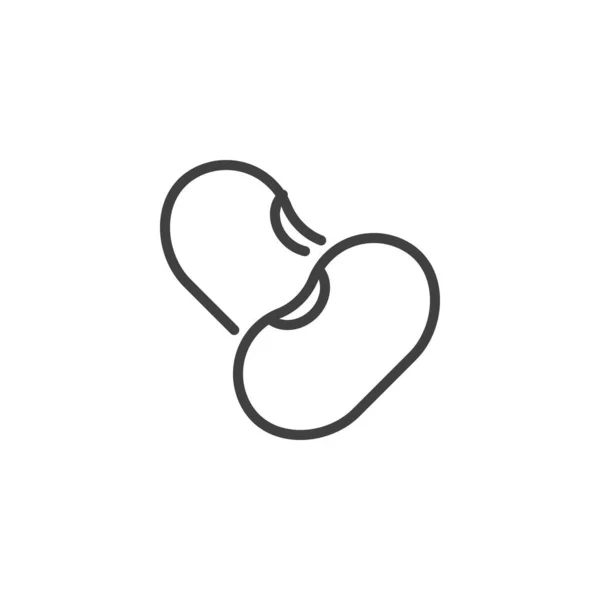 腎臓豆の線のアイコン モバイルコンセプトとウェブデザインのためのリニアスタイルのサイン ビーンズアウトラインベクトルアイコン シンボル ロゴイラスト ベクトルグラフィックス — ストックベクタ