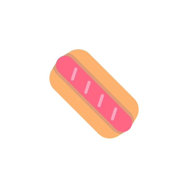 Hot Dog Flach Symbol Vektorschild Frankfurter Buntes Piktogramm Auf Weiß — Stockvektor