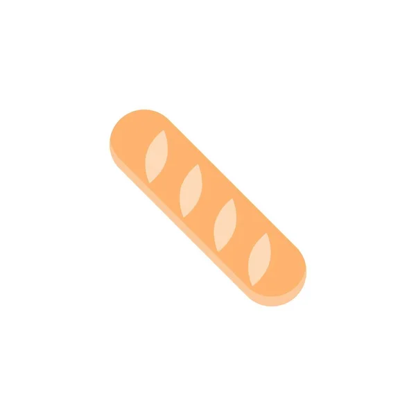 Baguette Brot Flach Symbol Vektorzeichen Buntes Piktogramm Isoliert Auf Weiß — Stockvektor