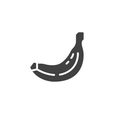 Muz meyve vektörü ikonu. Mobil konsept ve web tasarımı için düz tabela. Muz kabartma ikonu. Sembol, logo çizimi. Vektör grafikleri