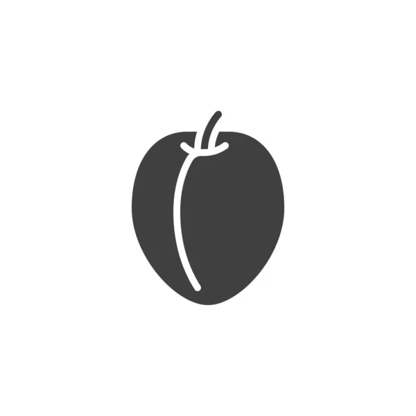 Pflaumenfruchtvektorsymbol Gefüllte Flache Schilder Für Mobiles Konzept Und Webdesign Pflaumenglyphen — Stockvektor
