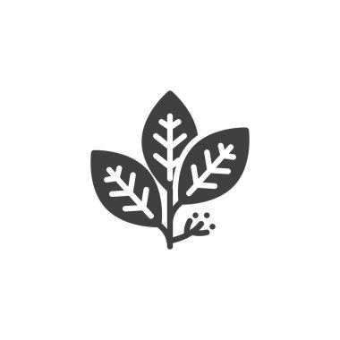 Bitki ikonu. Mobil konsept ve web tasarımı için düz tabela. Bay glifin simgesini bırakır. Sembol, logo çizimi. Vektör grafikleri