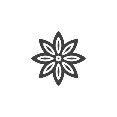 Anason yıldız vektör simgesi. Mobil konsept ve web tasarımları için düz tabela. Anason bitki sembolü. Sembol, logo çizimi. Vektör grafikleri