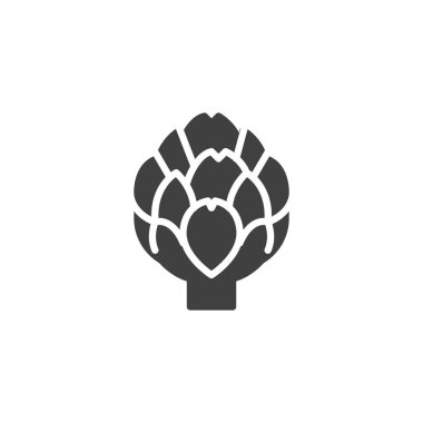 Enginar çiçek vektör simgesi. Mobil konsept ve web tasarımı için düz tabela. Enginar kabartma simgesi. Sembol, logo çizimi. Vektör grafikleri