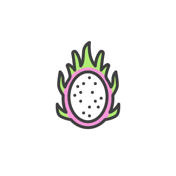 Ícone Contorno Cheio Frutas Dragão Sinal Vetor Linha Pictograma Colorido —  Vetores de Stock