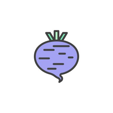 Pancar kökü doldurulmuş dış hat simgesi, çizgi vektör işareti, beyaz üzerine izole edilmiş doğrusal renkli resim. Sembol, logo çizimi. Vektör grafikleri