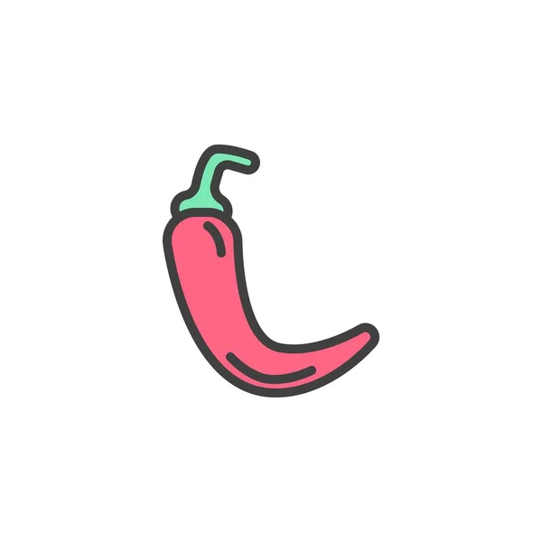 Hot Chili Pepper Täytetty Ääriviivat Kuvake Linja Vektori Merkki Lineaarinen — vektorikuva