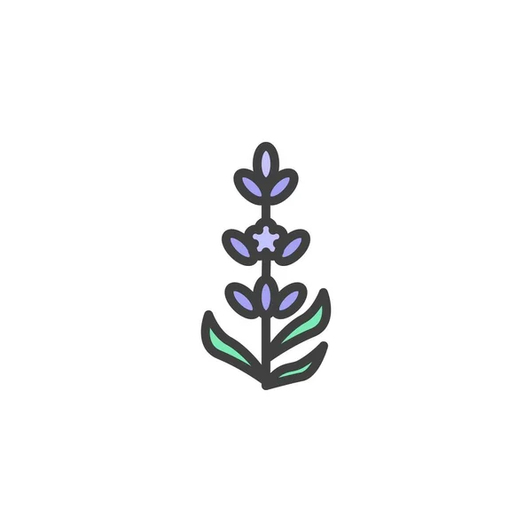 Lavendel Blomma Fylld Kontur Ikon Linje Vektor Tecken Linjär Färgglada — Stock vektor