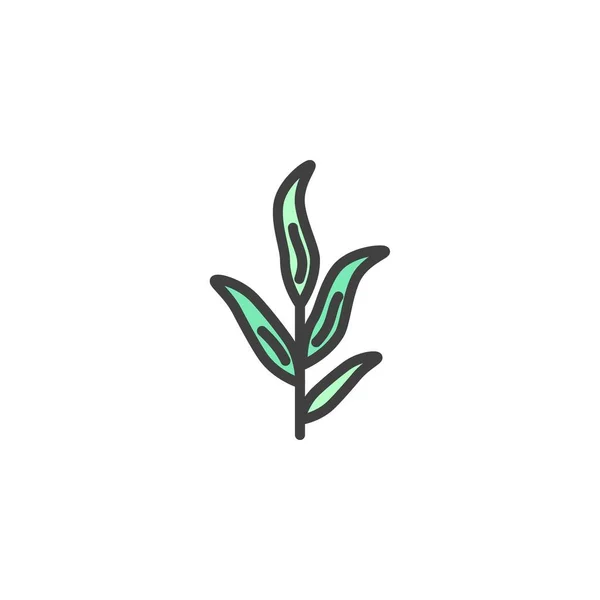 Εικόνα Περιγράμματος Φύλλα Εστραγκόν Σύμβολο Διανύσματος Γραμμής Γραμμικό Πολύχρωμο Εικονόγραμμα — Διανυσματικό Αρχείο