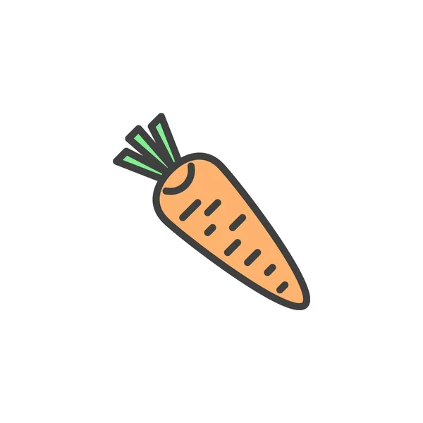 Морквяний Овоч Заповнений Значок Контуру Лінійний Векторний Знак Лінійна Барвиста — стоковий вектор